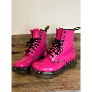Dr. Martens Hot Pink Patent Leather Combat Boots
